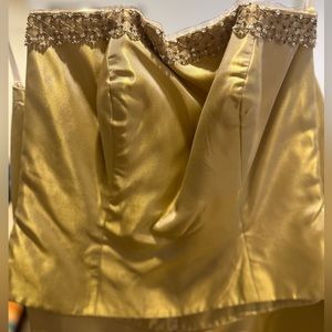 Gorgeous Gold Lazaro Bridesmaid's Dress-Size 10. Perfect for a Glamorous Affair!
